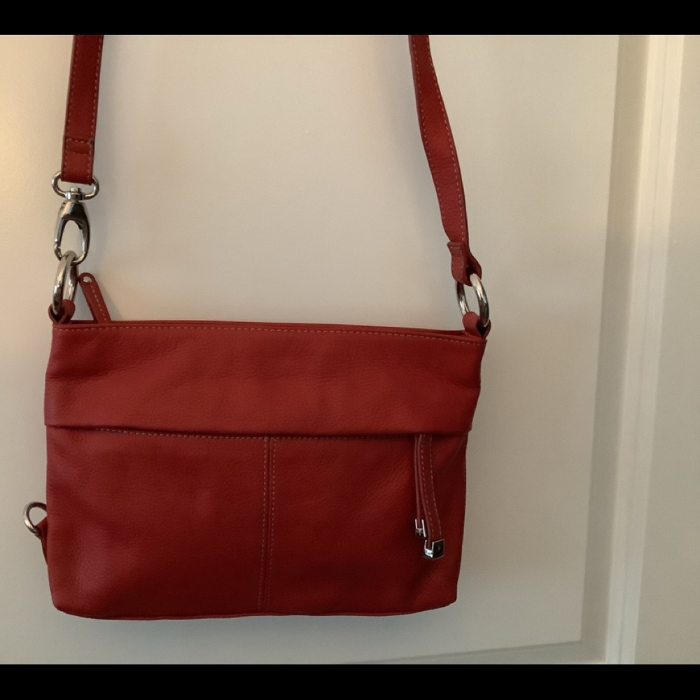Tignanello Red Crossbody Leather Purse